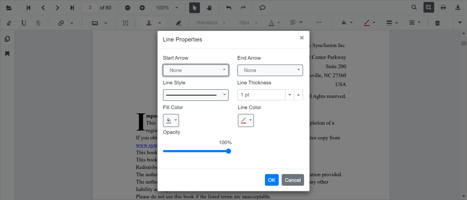 Editing Line Property in Blazor SfPdfViewer