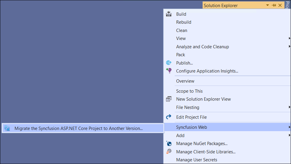 migrate syncfuion project