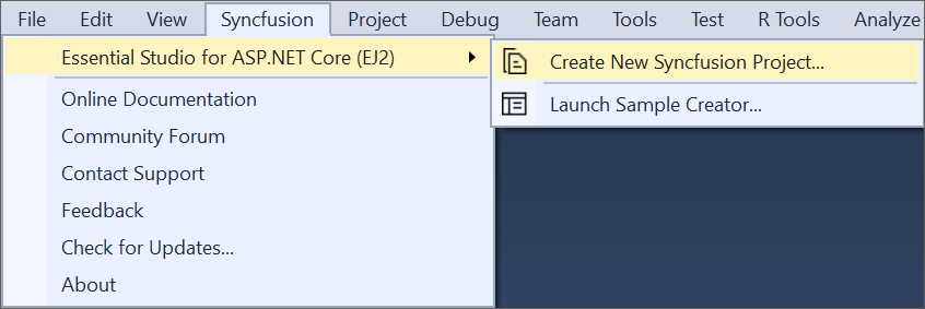 no project selected