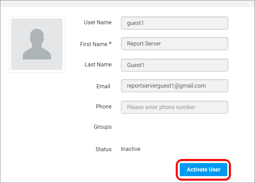 Activate user account