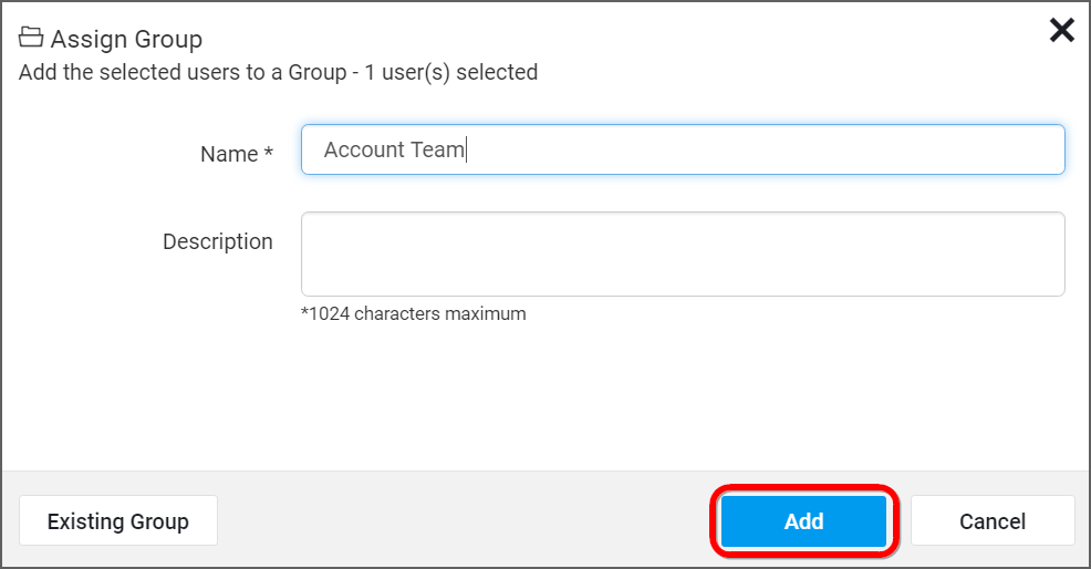 Assign new group to selected users