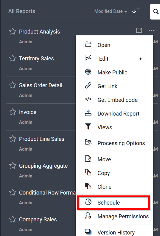 Create Schedule