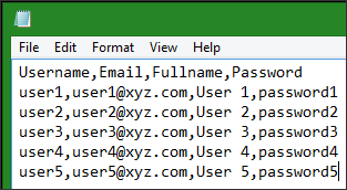 Import from CSV - Add users into CSV file
