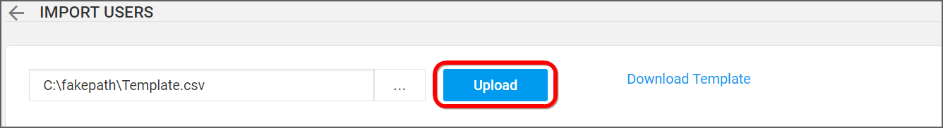 Import from CSV - Upload CSV file