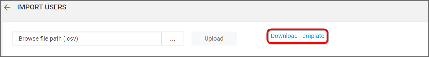 Import from CSV - Download CSV template