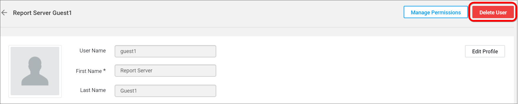 Delete user from user edit page