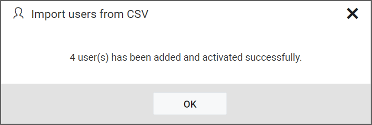 Import from CSV - Success Message