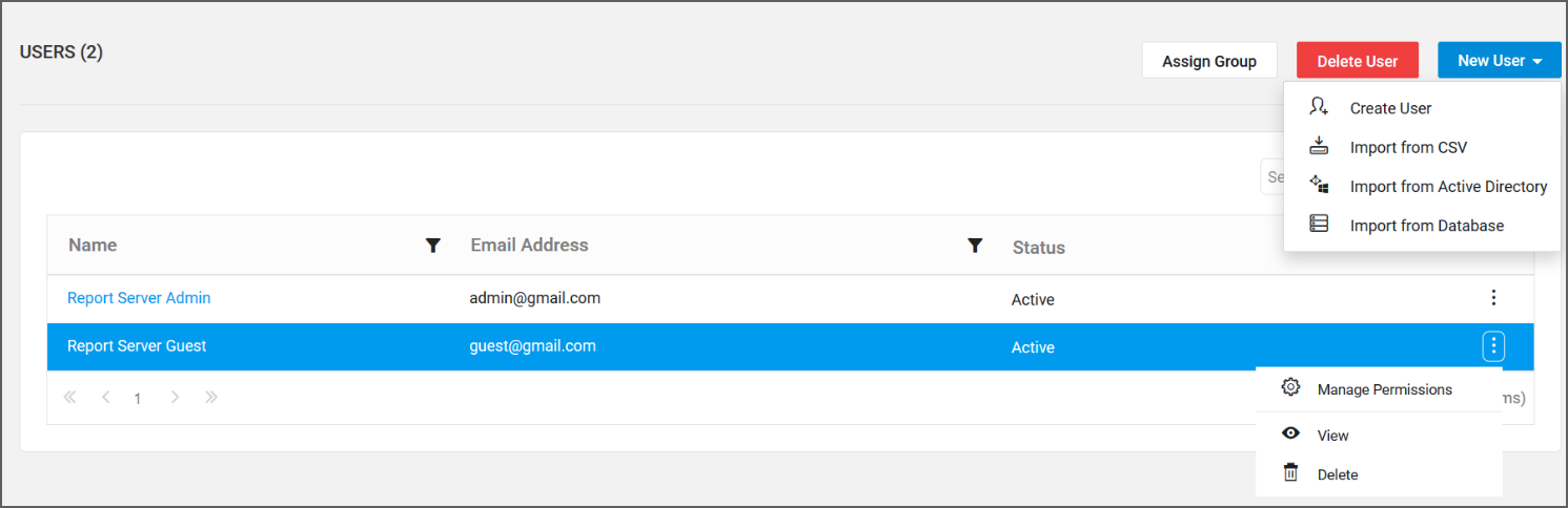 Manage Users