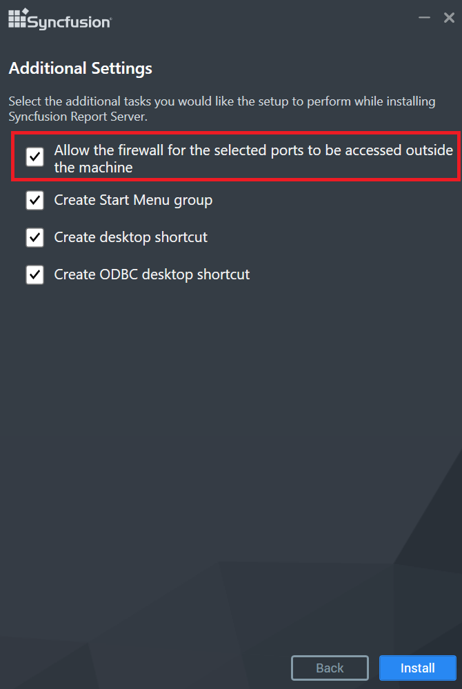 Additional task Firewall option