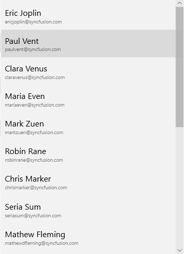 Showing employee name of the UWP sfcombobox