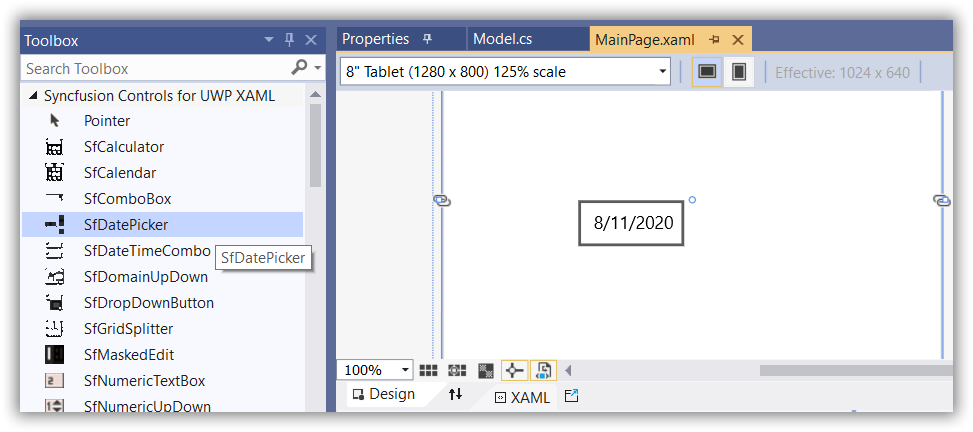 Adding control via designer