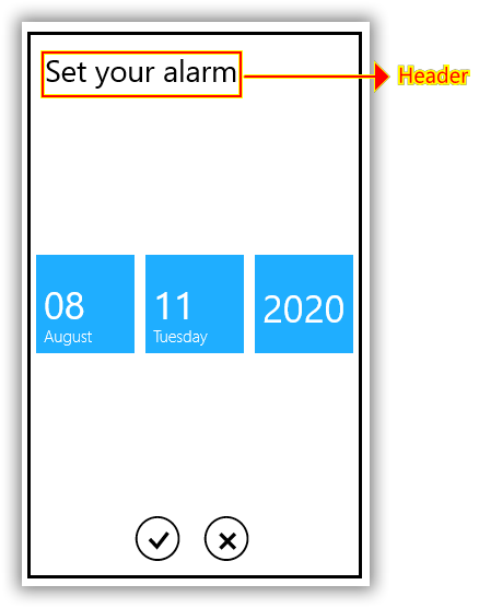 customizing SfDateSelector header