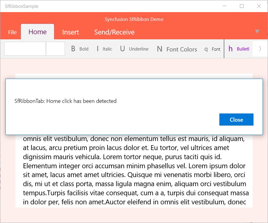 Click of Ribbon tab