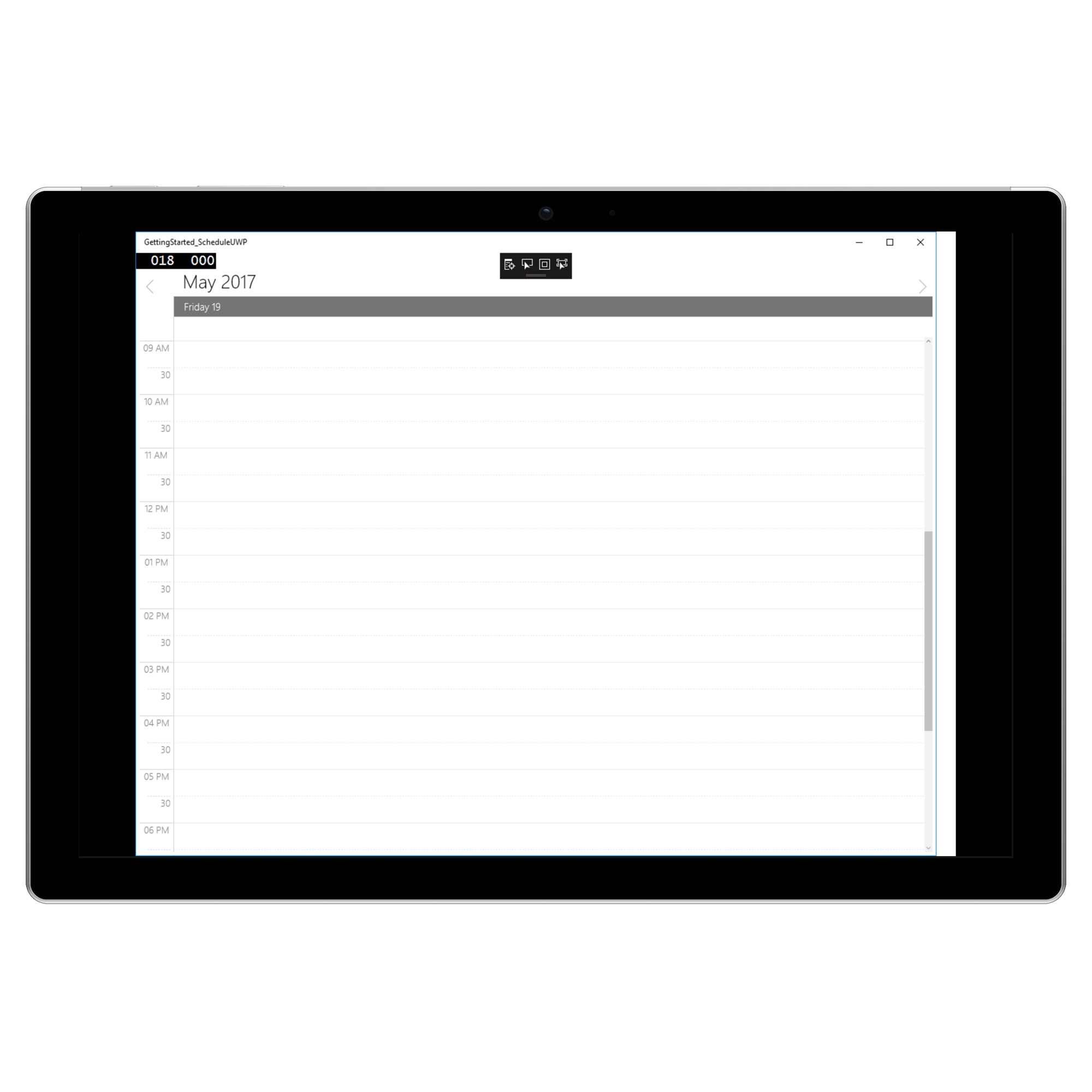 Day view in UWP Schedule