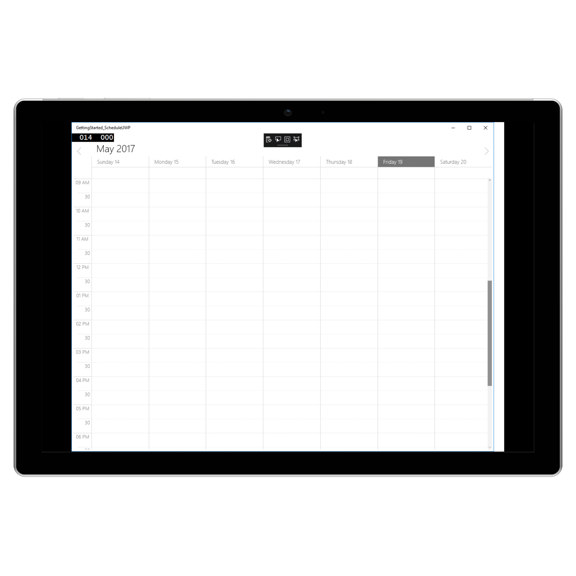 Week view in UWP Schedule