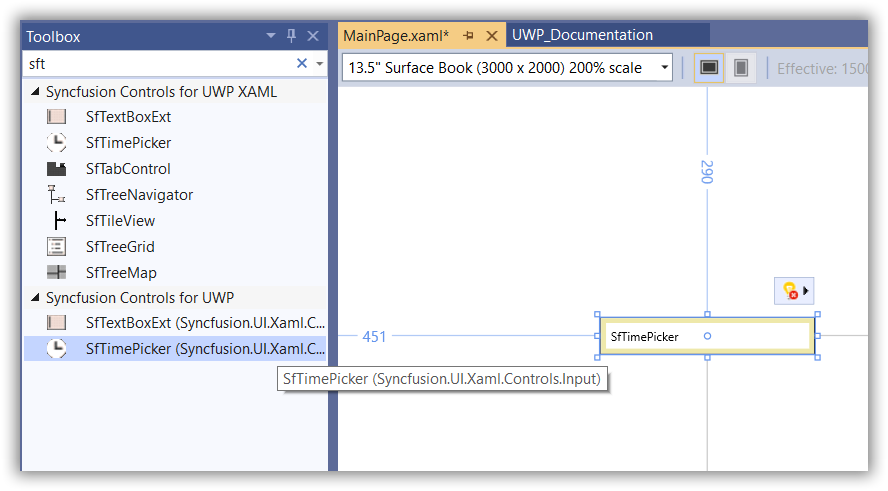 Adding control via designer